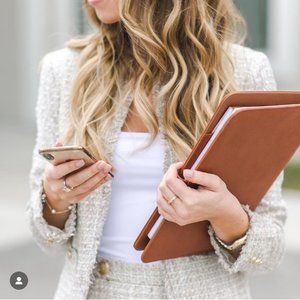 H&M Cream Blazer with Textured Knit Design